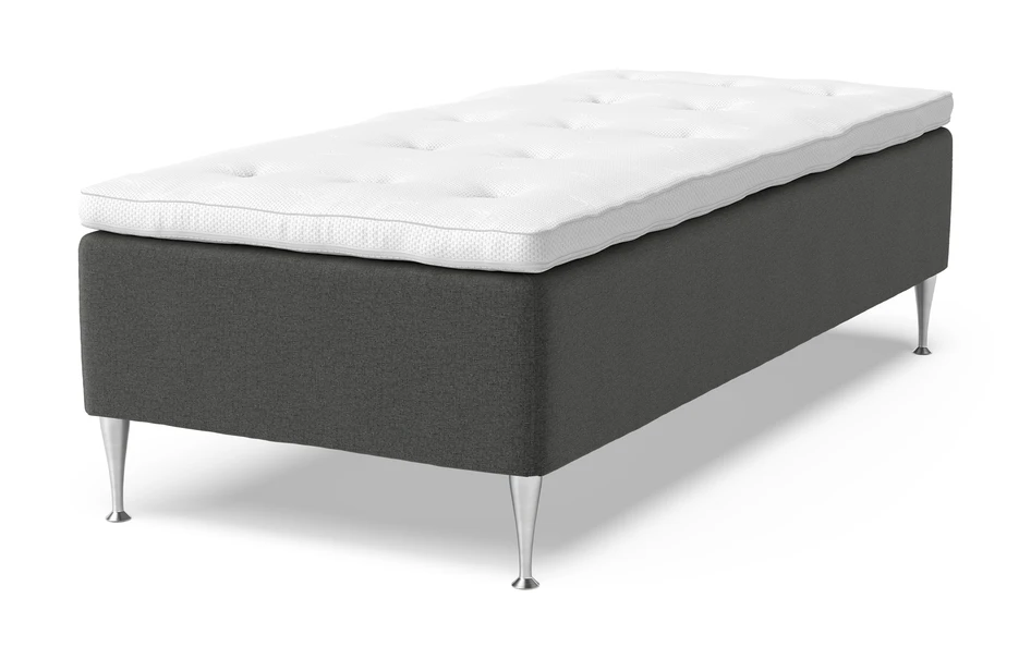 Dream Delux - Ramsäng, enkelsäng med bäddmadrass Sleep Delux vit - Svart