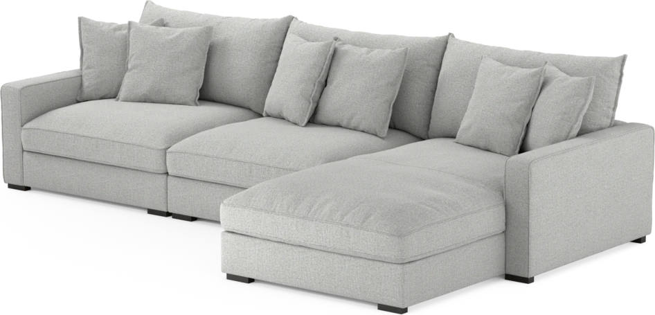 Rossi - 3-sits soffa med schäslong höger - Grå