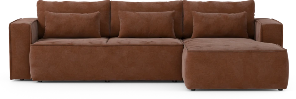 Ide - Bäddsoffa 3-sits med schäslong höger - Orange