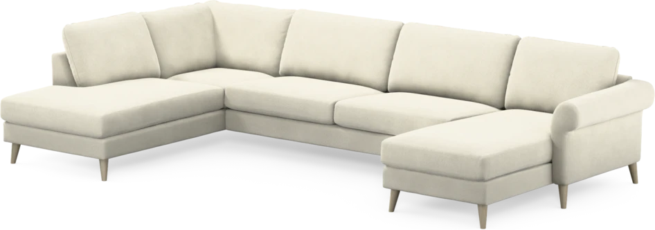 Bridge - 3-sits soffa med divan vänster och schäslong höger - Vit