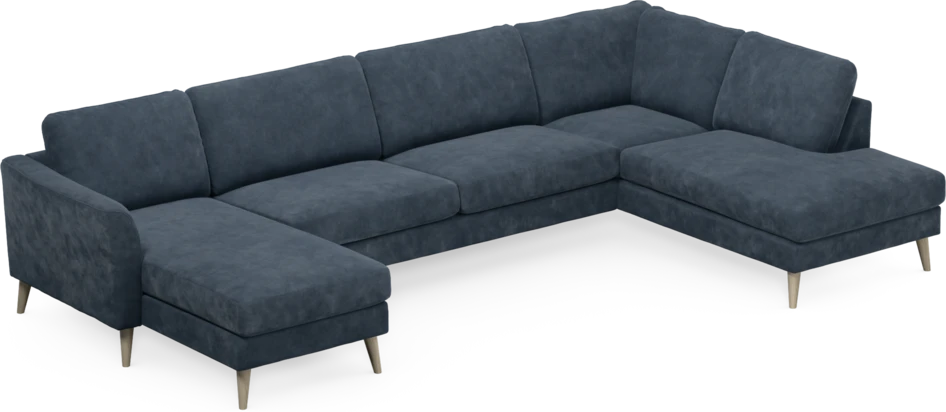 Bridge - 3-sits soffa med schäslong vänster och divan höger - Blå