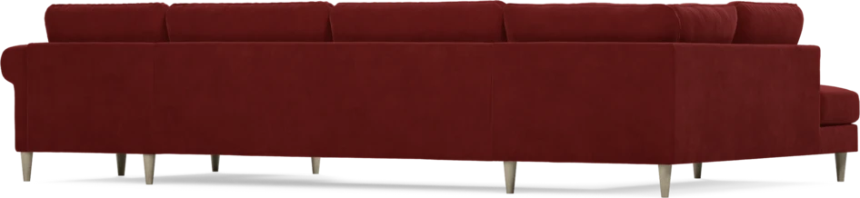 Bridge - 3-sits soffa med divan vänster och schäslong höger - Röd