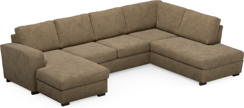 Friday - 3-sits soffa med schäslong vänster och divan höger - Brun