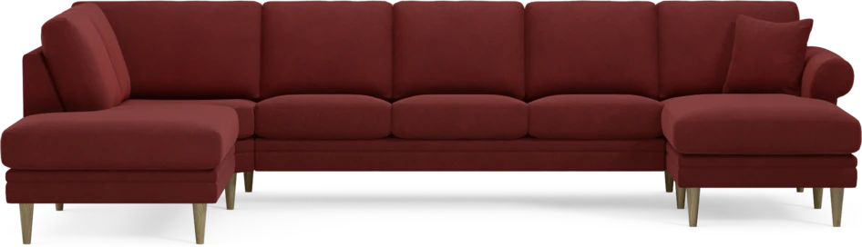 Eden - 3-sits soffa med divan vänster och schäslong höger - Röd