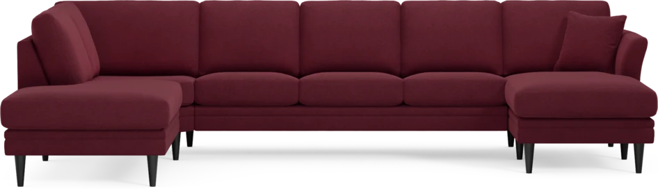 Eden - 3-sits soffa med divan vänster och schäslong höger - Röd