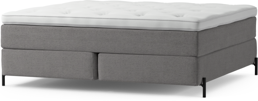 Delux Dream - Kontinentalsäng, dubbelsäng med bäddmadrass och sängben - Grå