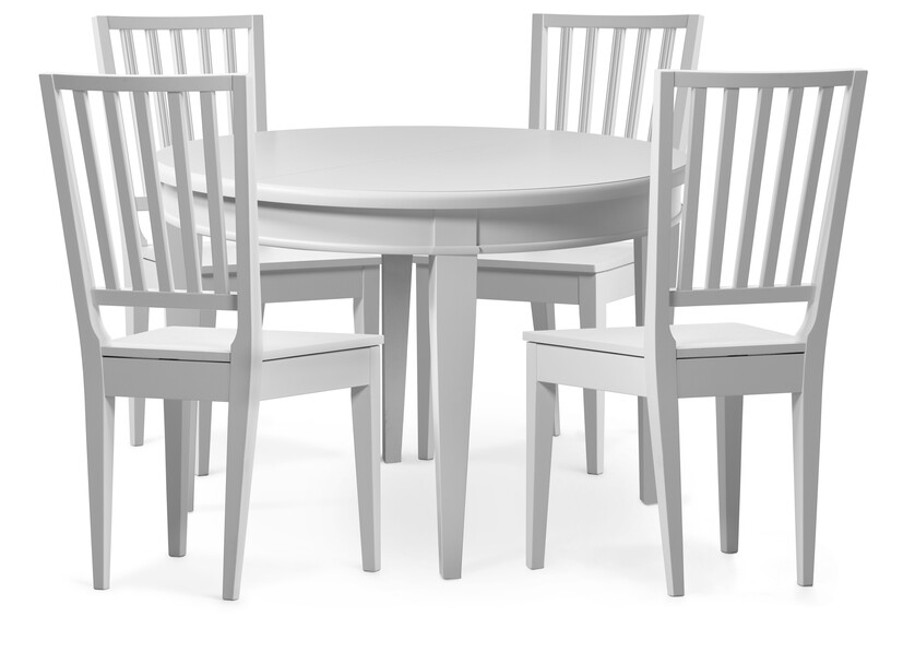 Wilma - Matgrupp med 4 stolar Wilma - Vit