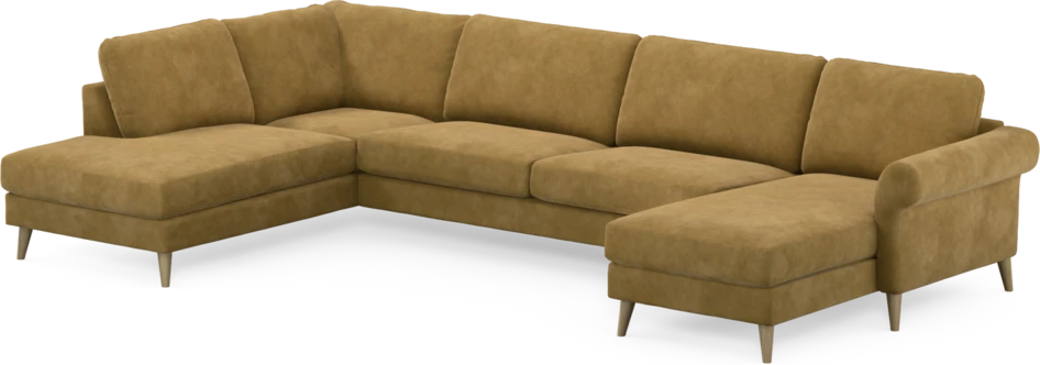 Bridge - 3-sits soffa med divan vänster och schäslong höger - Gul