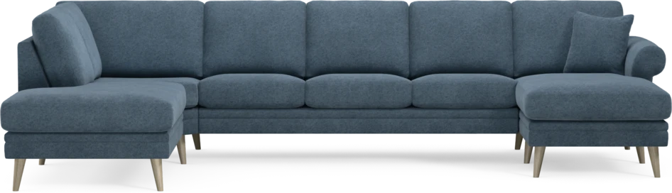 Eden - 3-sits soffa med divan vänster och schäslong höger - Blå