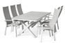 Modena - Utegrupp med bord och 6 reclinerstolar - Vit