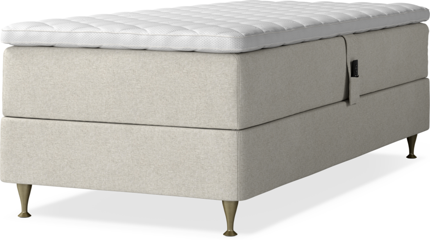 Delux Dream - Ställbar säng, enkelsäng med bäddmadrass - Beige