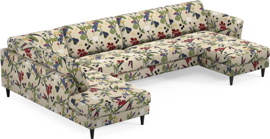 Bridge - 3-sits soffa med divan vänster och schäslong höger - Flerfärgad