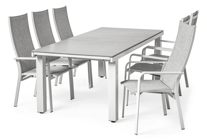 Modena, Utegrupp med bord och 6 reclinerstolar