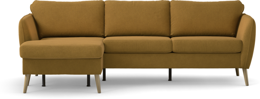 County - 3-sits soffa med flyttbar schäslong - Gul
