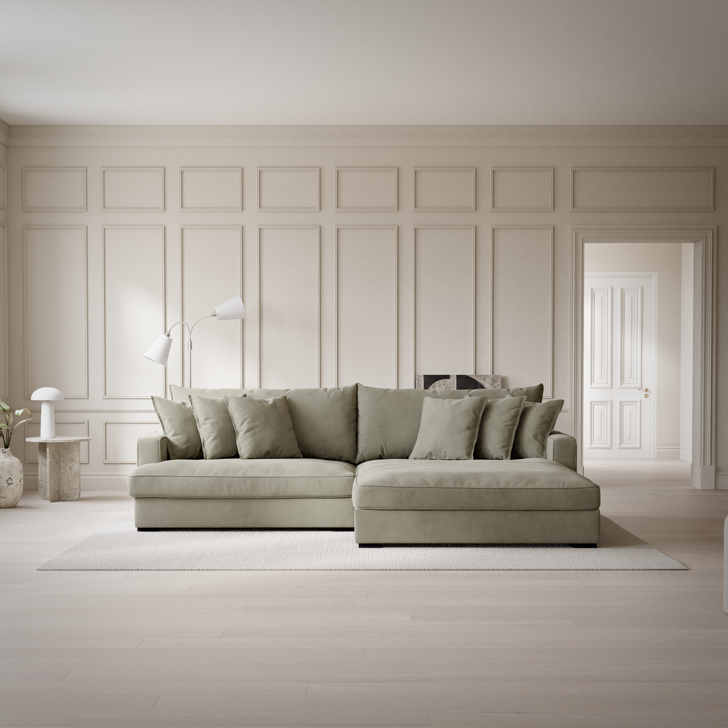 Rossi, 2-sits soffa med schäslong XL höger