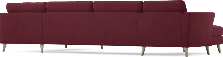Bridge - 3-sits soffa med schäslong vänster och divan höger - Röd
