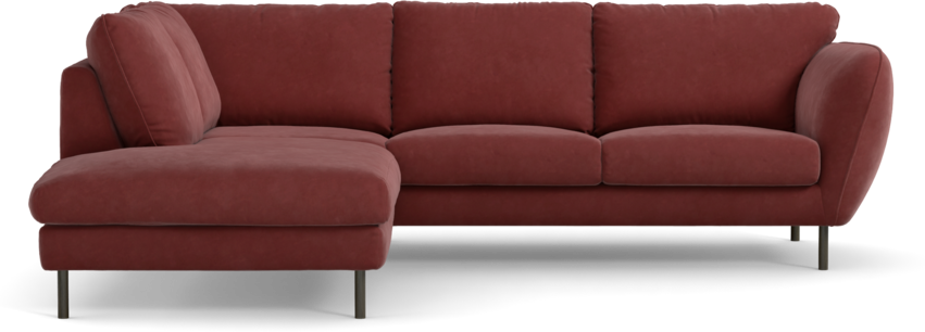 Madison Lux - 2-sits soffa med divan vänster - Rosa