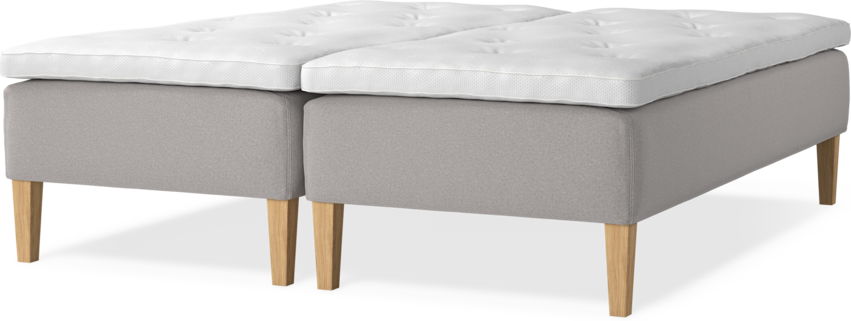 Delux Sense - Ramsäng, dubbelsäng med bäddmadrass - Grå