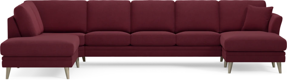 Eden - 3-sits soffa med divan vänster och schäslong höger - Röd