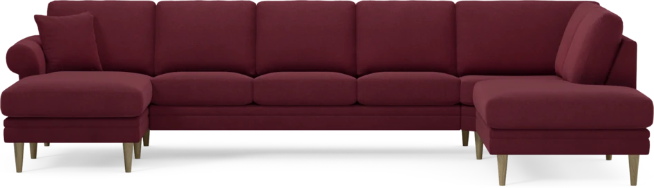 Eden - 3-sits soffa med schäslong vänster och divan höger - Röd