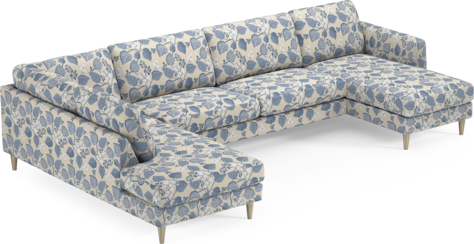 Bridge - 3-sits soffa med divan vänster och schäslong höger - Blå