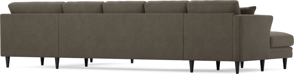 Eden - 3-sits soffa med schäslong vänster och divan höger - Brun