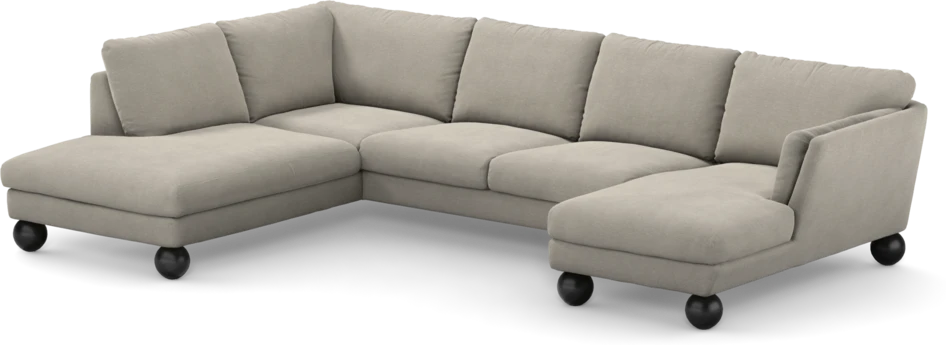 Madison Lux - 2-sits soffa med divan vänster och schäslong höger - Grå