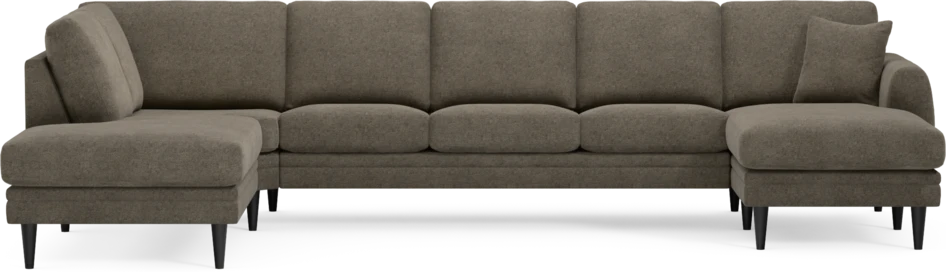 Eden - 3-sits soffa med divan vänster och schäslong höger - Brun