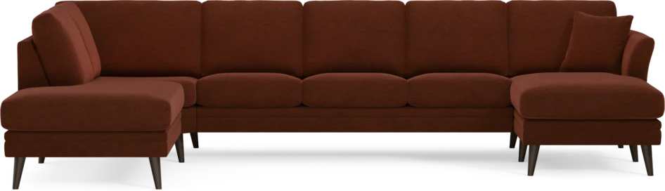 Eden - 3-sits soffa med divan vänster och schäslong höger - Orange