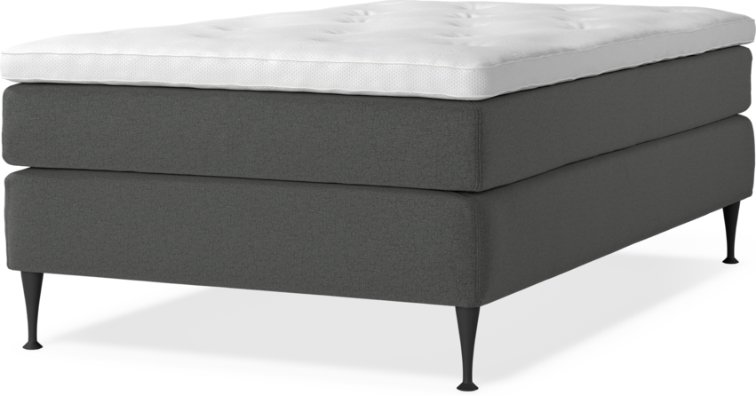 Delux Sense - Kontinentalsäng, enkelsäng 120 cm med bäddmadrass - Grå