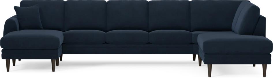 Eden - 3-sits soffa med schäslong vänster och divan höger - Blå