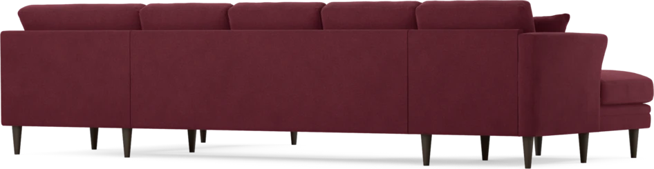 Eden - 3-sits soffa med schäslong vänster och divan höger - Röd