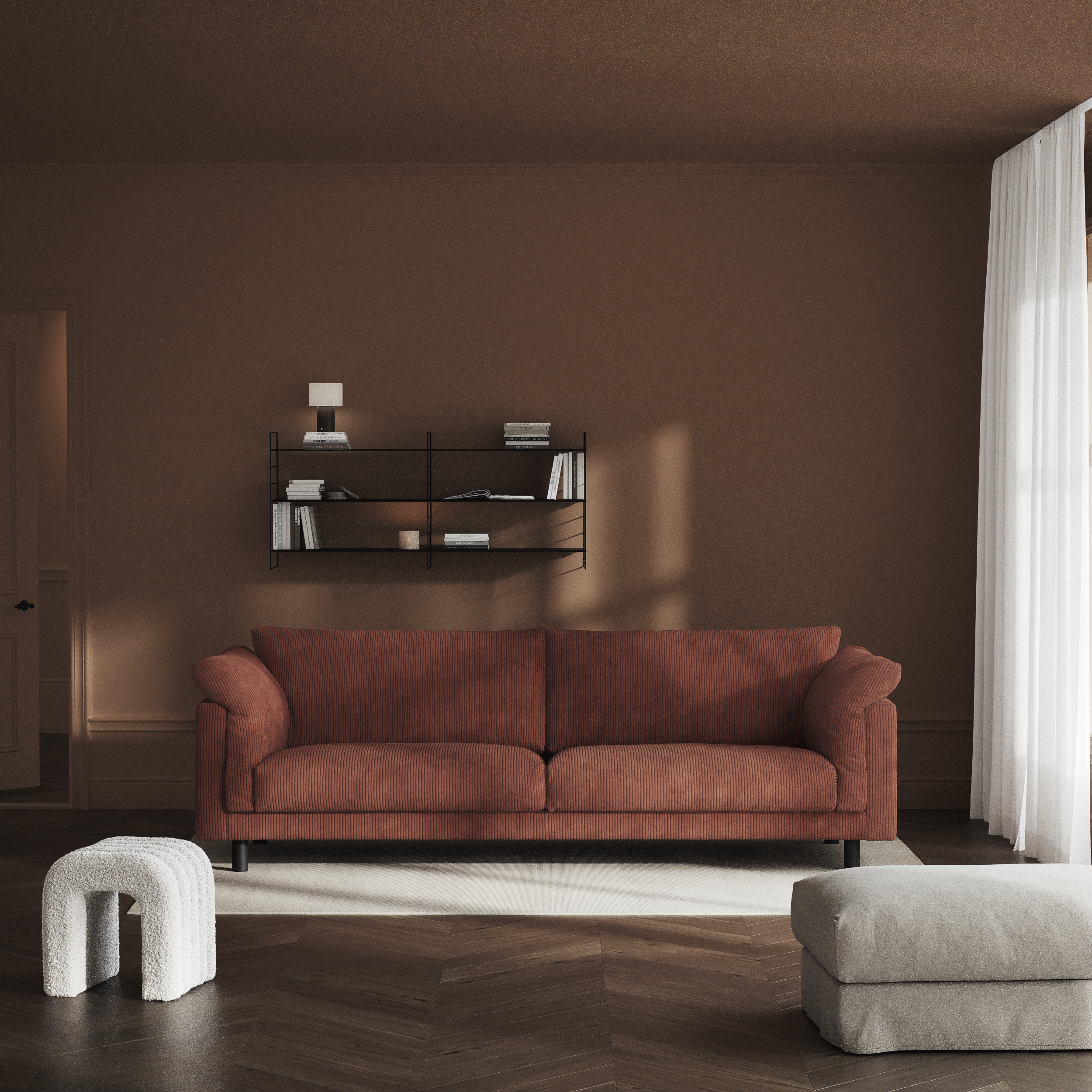 Cherrie - 4-sits soffa, fast klädsel - inspiration