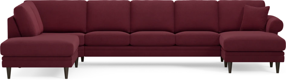 Eden - 3-sits soffa med divan vänster och schäslong höger - Röd