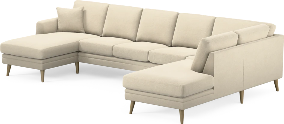 Eden - 3-sits soffa med schäslong vänster och divan höger - Beige