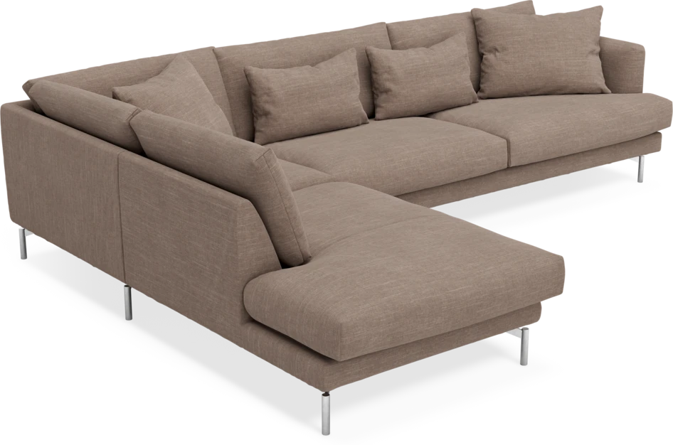 Harper - 3-sits soffa med divan vänster - Brun