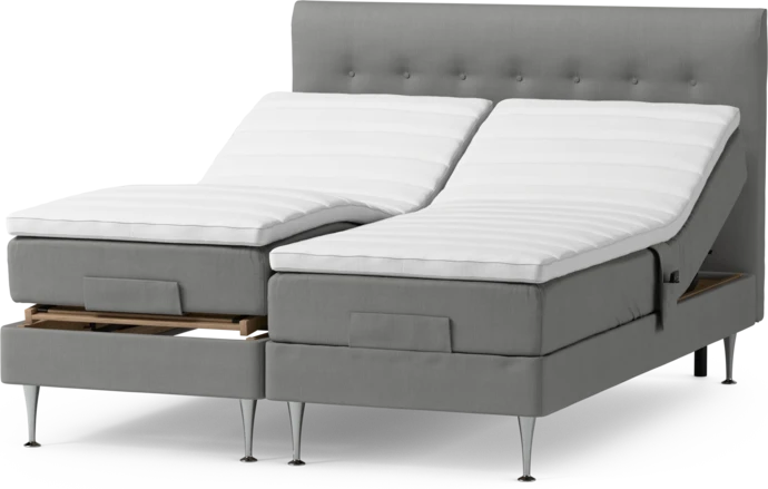 Roma Family, Ställbar säng, dubbelsäng med bäddmadrass och sänggavel låg pikerad, B 160-180