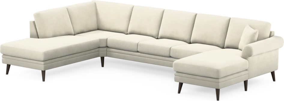 Eden - 3-sits soffa med divan vänster och schäslong höger - Vit