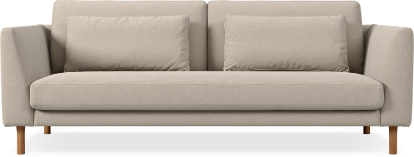 Willow - 3-sits soffa, hel dyna, fast klädsel - Beige