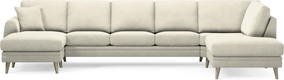 Eden - 3-sits soffa med schäslong vänster och divan höger - Vit