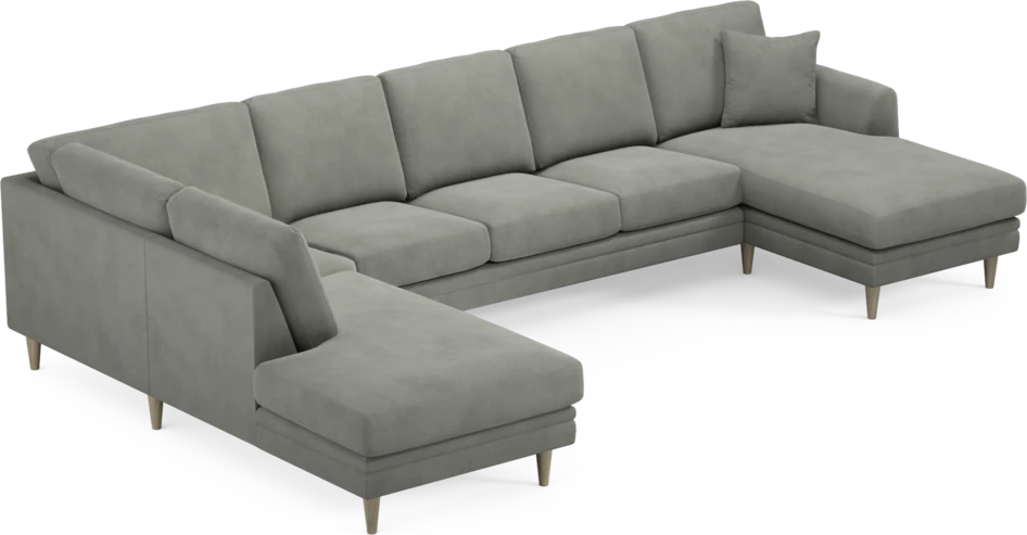 Eden - 3-sits soffa med divan vänster och schäslong höger - Grå