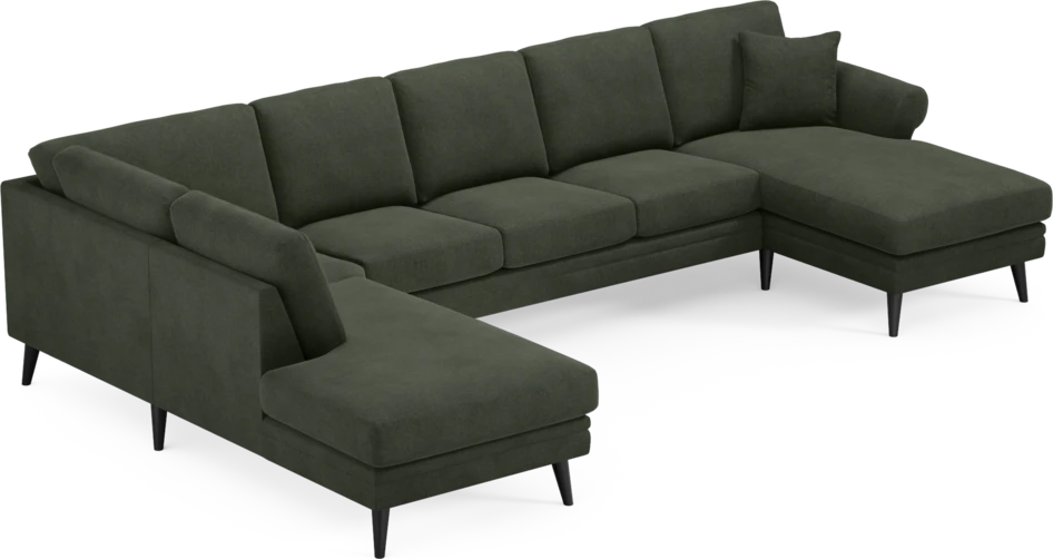 Eden - 3-sits soffa med divan vänster och schäslong höger - Grön