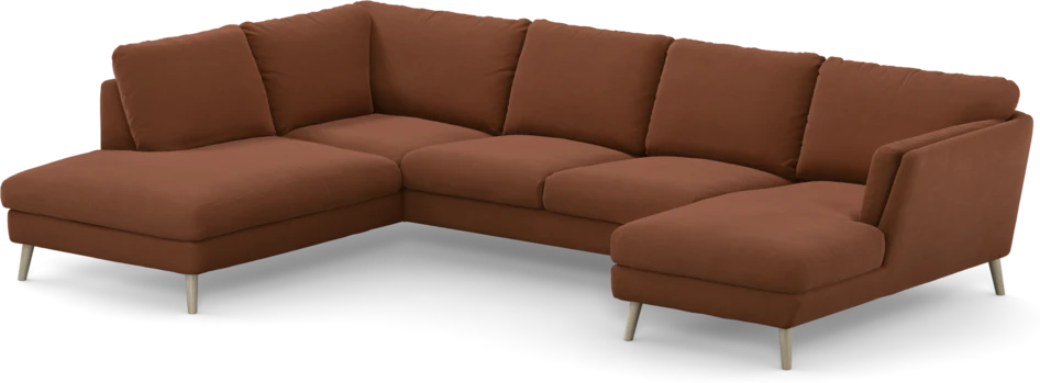 Madison - 2-sits soffa med divan vänster och schäslong höger - Röd