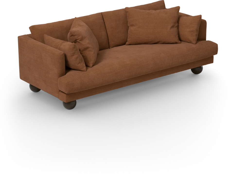 Harper - 3-sits soffa, hel dyna - Orange