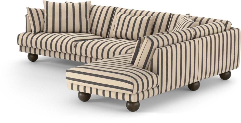 Harper - 3-sits soffa med divan höger - Flerfärgad
