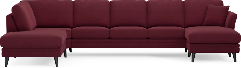 Eden - 3-sits soffa med divan vänster och schäslong höger - Röd