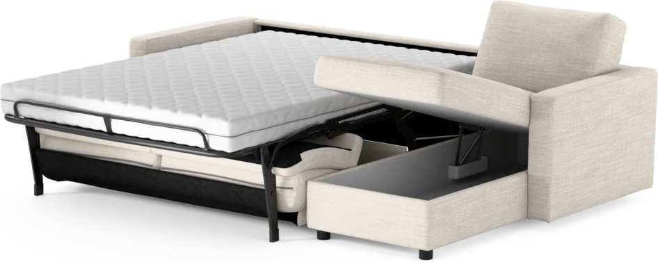 Lindö - Bäddsoffa 2,5-sits med schäslong, vändbar - Vit