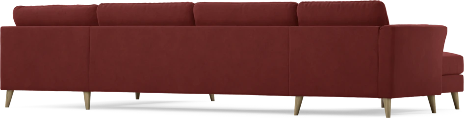 Bridge - 3-sits soffa med schäslong vänster och divan höger - Röd