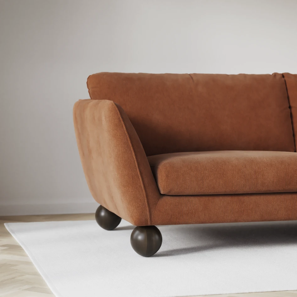 Madison Lux - Hörnsoffa med schäslong höger - Orange