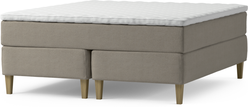 Delux Dream - Kontinentalsäng, dubbelsäng med bäddmadrass och sängben - Beige